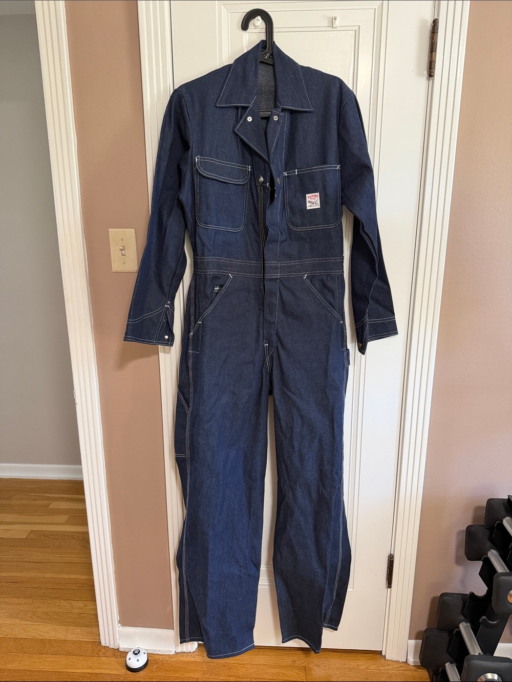 Pointer Brand Classic Dark Blue Denim Work Coverall - Men’s Utility Jumpsuit
